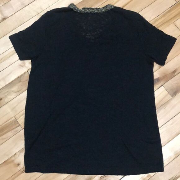 Soprano Black top with gold stitching - Picture 2 of 4